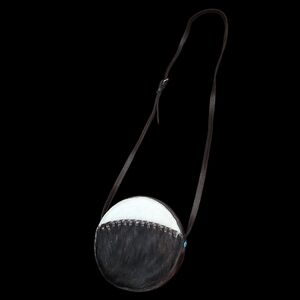 Patricia Nash Cavalino Scafati Leather Cowhide CROSSBODY Bag Real Fur Brown